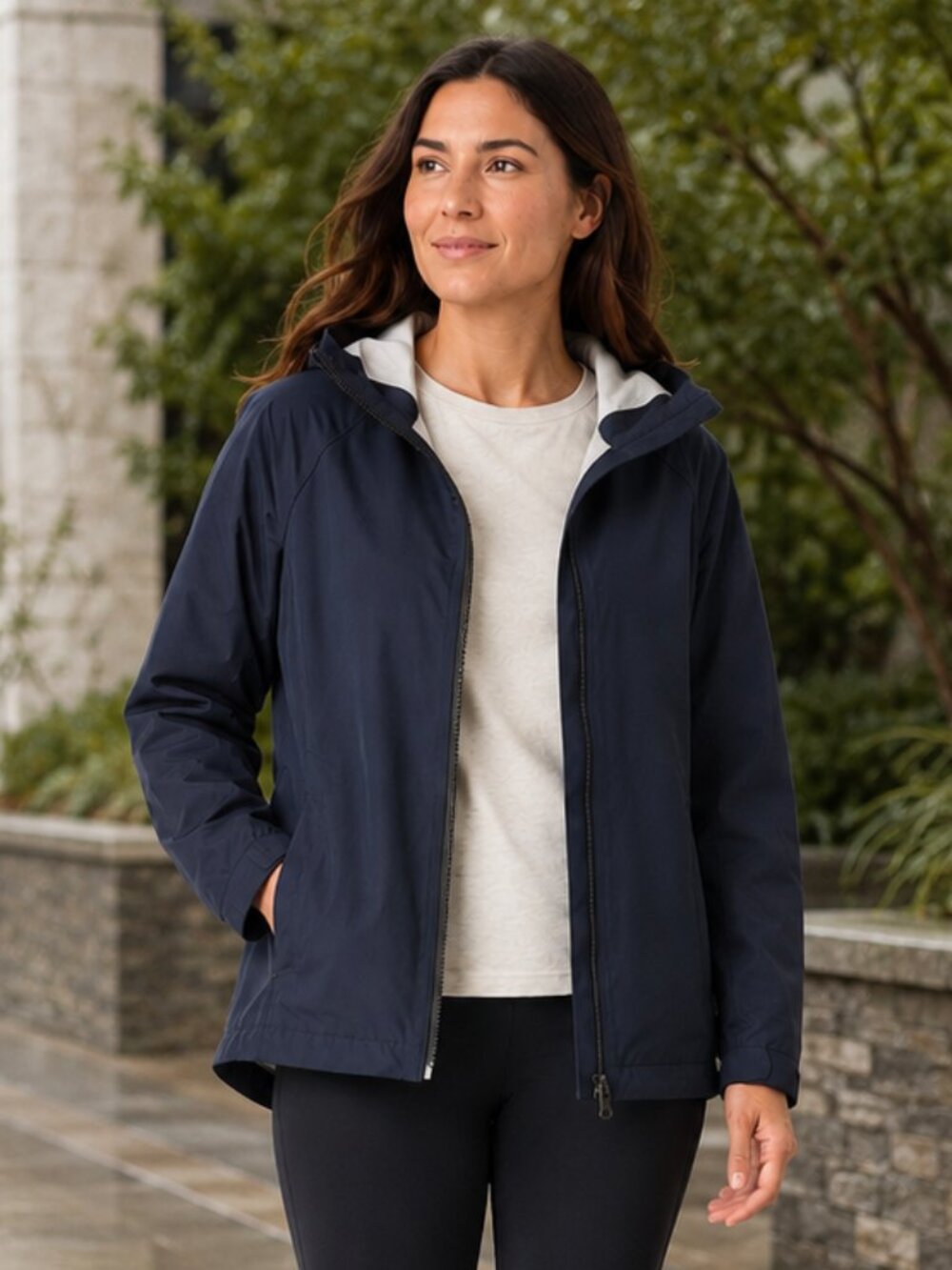 Athleta Skyrunner Waterproof Rain Jacket Navy S Gorpcore Travel Hiking activewea